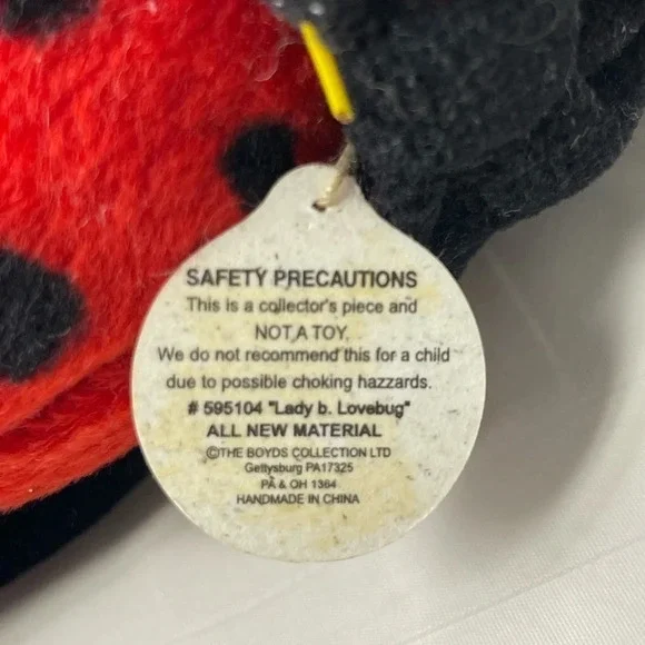 Boyds Bear Lady B. Lovebug plush ornament Valentine’s Day decor 5 Inches - Picture 5 of 5